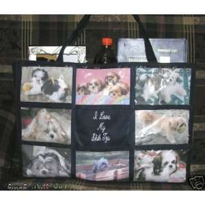  I Love My Shih Tzus Personalized Photo Tote Bag (Red) Pet 
