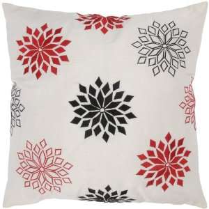  Red Contemporary Pillow Cover with Hidden Zipper Set of 2 