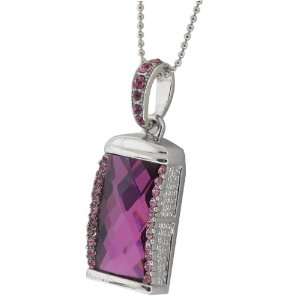   Usb Jewel Bling Pendant Necklace Flash Drive Chain With Box Jewelry