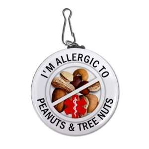  ALLERGIC TREE NUTS and PEANUTS Medical Alert 2.25 inch 