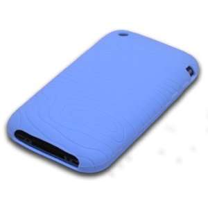  Apple iPhone 2G, 3G, 3Gs Baby Blue Swirly Line Silicone 