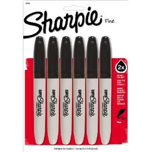  Sharpie Super Fine Point Permanent Markers, 6 Black Markers 