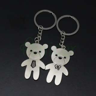 Cute Bear Design Metal lovers Couple Keychain Gift  