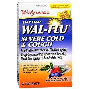   Wal Flu Daytime Severe Cold & Cough Packets, 6 