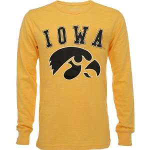  Iowa Hawkeyes Gold Barracuda Slub Knit Long Sleeve Shirt 