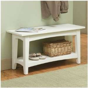   Shaker Cottage Bench Table in Ivory ASCA03IV Furniture & Decor