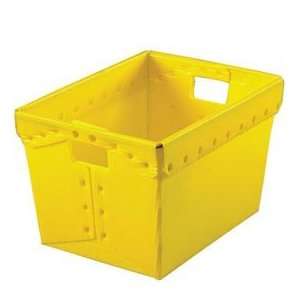 Corrugated Plastic Tote Without Lid 18 1/2x13 1/4x12 Yellow