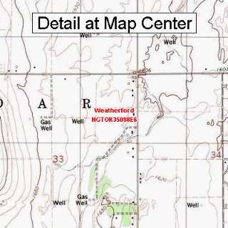  USGS Topographic Quadrangle Map   Weatherford, Oklahoma 