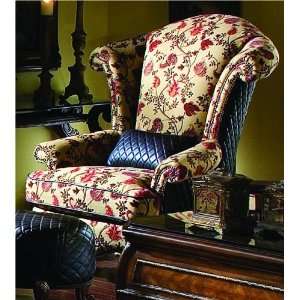   Upholstery Leather/Fabric Wing Chair   67936 CAMEL 52
