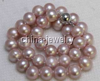 AAAA10mm natural purple round freshwater pearl necklace  