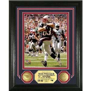  Wes Welker Photo Mint With 2 24Kt Gold Coins Sports 