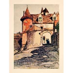  1929 Color Print Blanche McManus Arnay le Duc Commune Cote 
