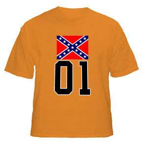 Dukes Of Hazzard General Lee 01 & Flag T Shirt  