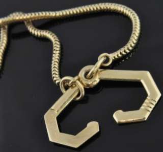   Vtg 14K Yellow Gold Watch Fob Snake Chain Necklace 18.5 Heavy  