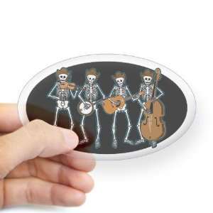  Cowboy Music Skeletons Humor Oval Sticker by  