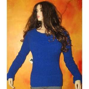   Secret Long Royal Blue Boucle Sweater Medium 