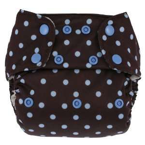  Swaddlebees Econappi Diaper Snaps, Blue on Chocolate Baby