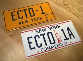 Ghostbusters 1 & 2 ECTO 1 & ECTO 1A *METAL STAMPED* Double License 