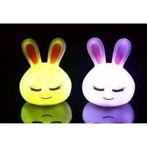  smile bunny rabbit shape LED night light colors changing 