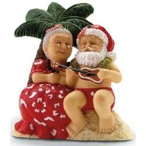    Hawaiian Christmas Ornament Serenading Santa 