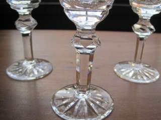 Three cordials in the Castletown pattern by Waterford Crystal. In 
