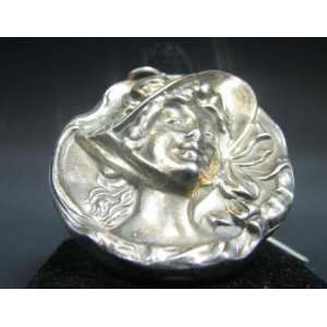  Henryk Winograd Silver Art Nouveau 1.5 Bonnet Pendant 