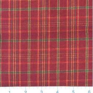   Kona Holiday Plaid Cranberry Fabric By The Yard Arts, Crafts & Sewing