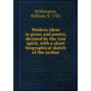   short biographical sketch of the author, William Withington Books