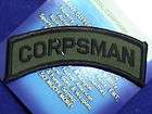 Patch US Military US Navy OD Green Tab CORPSMAN Subdued color