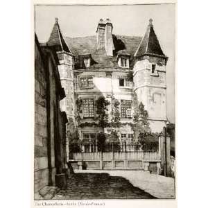  1944 Photogravure Chamberlain Chancellerie Senlis France 