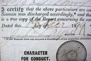 Merchant Navy Seamans Discharge Certificate No.33 J. Spencer Very 