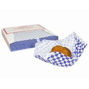  15 x 15 Blue Check Deli Sandwich Wrap Paper 1000 / Pack 