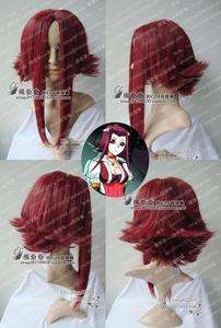 COS Yu Gi Oh 16 Nights Long Cosplay Dark Red Wig  