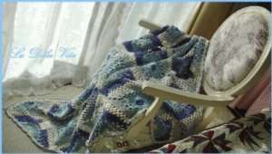 Vintage Style Hand crochet Cotton/Linen Throw blanket  