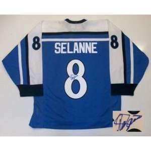  Autographed Teemu Selanne Jersey   Team Finland Sports 