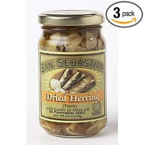San Sebastian Dried Herring with Garlic 8oz (Pack of 3)  