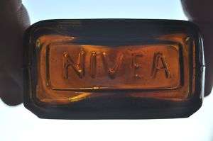 1920s NIVEA Dark Brown Glass Hallmarked Bottle CRACKED  