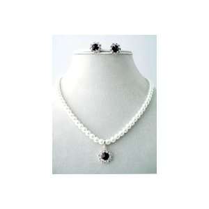    Black Crystal Necklace Set ~ Fashion Jewelry 