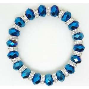  AB Dark Blue Faceted Rhinestone Crystal Rondelle Beads Spacer 