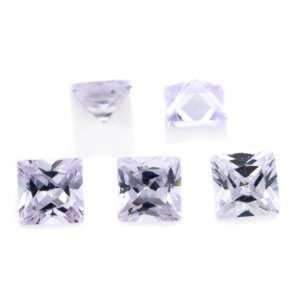   cut 10*10mm 5pcs Lavender Cubic Zirconia Loose CZ Stone Lot Jewelry