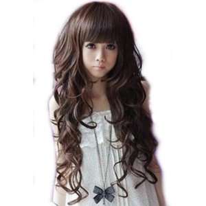   sexy long DARK BROWN curly lady wave full wig/wigs jf010013 Beauty
