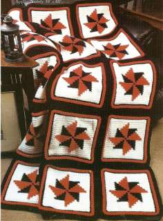 QUILT LOOK Pinwheel Afghan/Crochet Pattern  