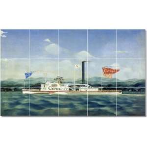 James Bard Ships Tile Mural Design Decor  12.75x21.25 using (15) 4 