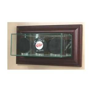  Personalized Wall Mounted Glass Triple Hockey Puck Display 