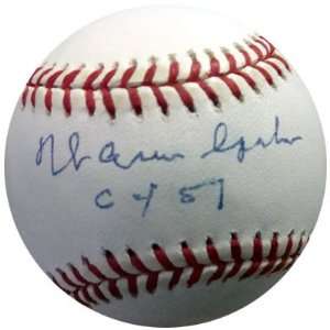    Warren Spahn Autographed Ball   NL CY 57 PSA DNA