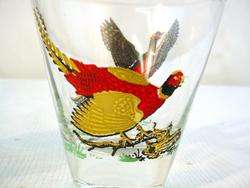 Vintage Pheasant Gold ACL Cocktail Glass Cup NICE  