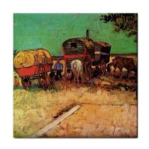  Encampment of Gypsies with Caravans By Vincent Van Gogh 