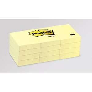  5 Pack 3M COMPANY NOTES POST IT YELLOW 12/PK 1 1/2X2 