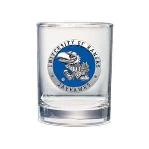  Kansas Jayhawks Double Old Fashioned Glass Sports 