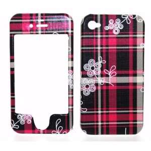  Red Checker Plaid with Flower AT&T / Verizon Apple Iphone 